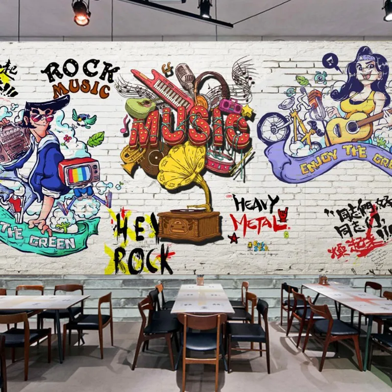 Free shipping custom Graffiti music white brick wall mural Restaurant Bar backdrop wall decoration wallpaper for walls 3 d
Free shipping custom Graffiti music white brick wall mural Restaurant Bar backdrop wall decoration wallpaper for walls 3 d