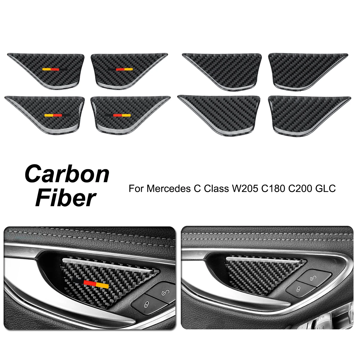 Carbon Fiber Car Interior Door Handle bowl Cover Trim Car Stickers For Mercedes C Class W205 C180 C200 GLC Accessories
Carbon Fiber Car Interior Door Handle bowl Cover Trim Car Stickers For Mercedes C Class W205 C180 C200 GLC Accessories