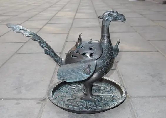B0601 512China Royal Bronze Four God beast tiger Dragon Phoenix Archaeopteryx Bird Censer statue
B0601 512China Royal Bronze Four God beast tiger Dragon Phoenix Archaeopteryx Bird Censer statue