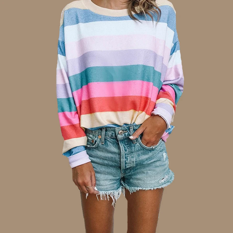 Striped Women Hoodies Rainbow Sweatshirt Poleron Mujer 2019 Tunic Stitching Long Sleeve Hoodies Kawaii Harajuku Fashion Hoodie
Striped Women Hoodies Rainbow Sweatshirt Poleron Mujer 2019 Tunic Stitching Long Sleeve Hoodies Kawaii Harajuku Fashion Hoodie