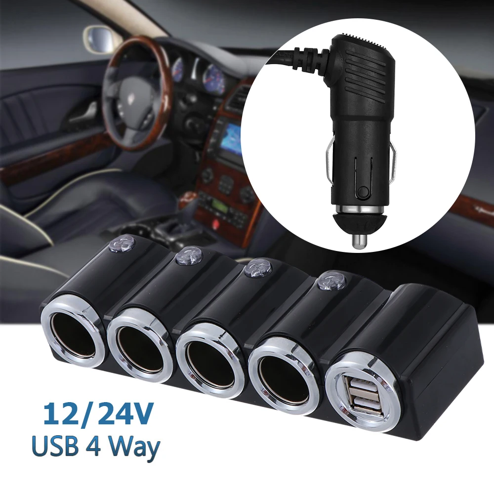Car Cigarette Socket Lighter Dual USB 4 Way Splitter Outlet with Switch DC 12V-24V Car-styling
Car Cigarette Socket Lighter Dual USB 4 Way Splitter Outlet with Switch DC 12V-24V Car-styling