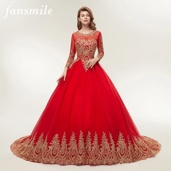 Fansmile Vestido de Novia Vintage Lace Red Train Ball Wedding Dresses 2020 Customized Plus Size Bridal Wedding Gown FSM-362F/T
Fansmile Vestido de Novia Vintage Lace Red Train Ball Wedding Dresses 2020 Customized Plus Size Bridal Wedding Gown FSM-362F/T