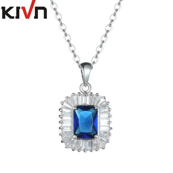 KIVN Fashion Jewelry Blue CZ Cubic Zirconia Womens Girls Wedding Bridal Pendants Necklaces Christmas Promotion Birthday Gifts
KIVN Fashion Jewelry Blue CZ Cubic Zirconia Womens Girls Wedding Bridal Pendants Necklaces Christmas Promotion Birthday Gifts