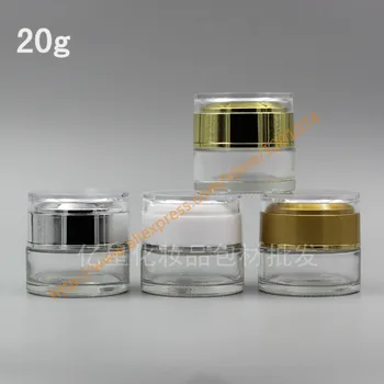 20g clear glass cream jar with shiny silver/white/gold/matte gold acrylic cover, 20 gram clear cosmetic jar,for sample/eye cream
20g clear glass cream jar with shiny silver/white/gold/matte gold acrylic cover, 20 gram clear cosmetic jar,for sample/eye cream