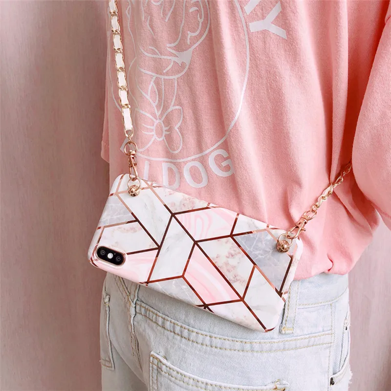 marble chain strap tpu case for iphone 8 7 6 6s plus XR X XS MAX case cover fashion shoulder lanyard soft silicon phone bag capa
marble chain strap tpu case for iphone 8 7 6 6s plus XR X XS MAX case cover fashion shoulder lanyard soft silicon phone bag capa
