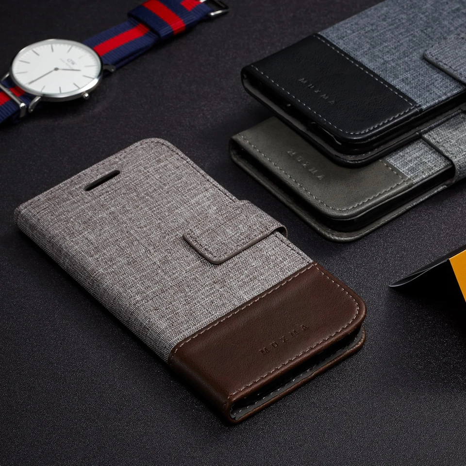 Роскошный сшитый ковбойский кожаный чехол из джинсовой кожи для iphone X