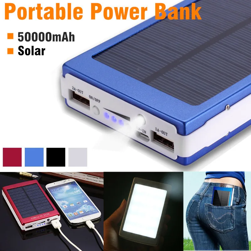 50000mAh Solar Charger Dual USB Solar Power Charger External Battery LED Light Power Bank With Charger Adapter Protable Outdoor
50000mAh Solar Charger Dual USB Solar Power Charger External Battery LED Light Power Bank With Charger Adapter Protable Outdoor