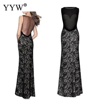 Black Floral Lace Women Evening Dress Backless Mesh Sexy Robe Formal Gowns Sleeveless Elegant Front Slit Long Party Wedding Wear
Black Floral Lace Women Evening Dress Backless Mesh Sexy Robe Formal Gowns Sleeveless Elegant Front Slit Long Party Wedding Wear
