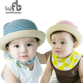 Retail 0-3years 48-52CM round girl curling sun hat cat ears striped hat summer autumn fall winter
Retail 0-3years 48-52CM round girl curling sun hat cat ears striped hat summer autumn fall winter