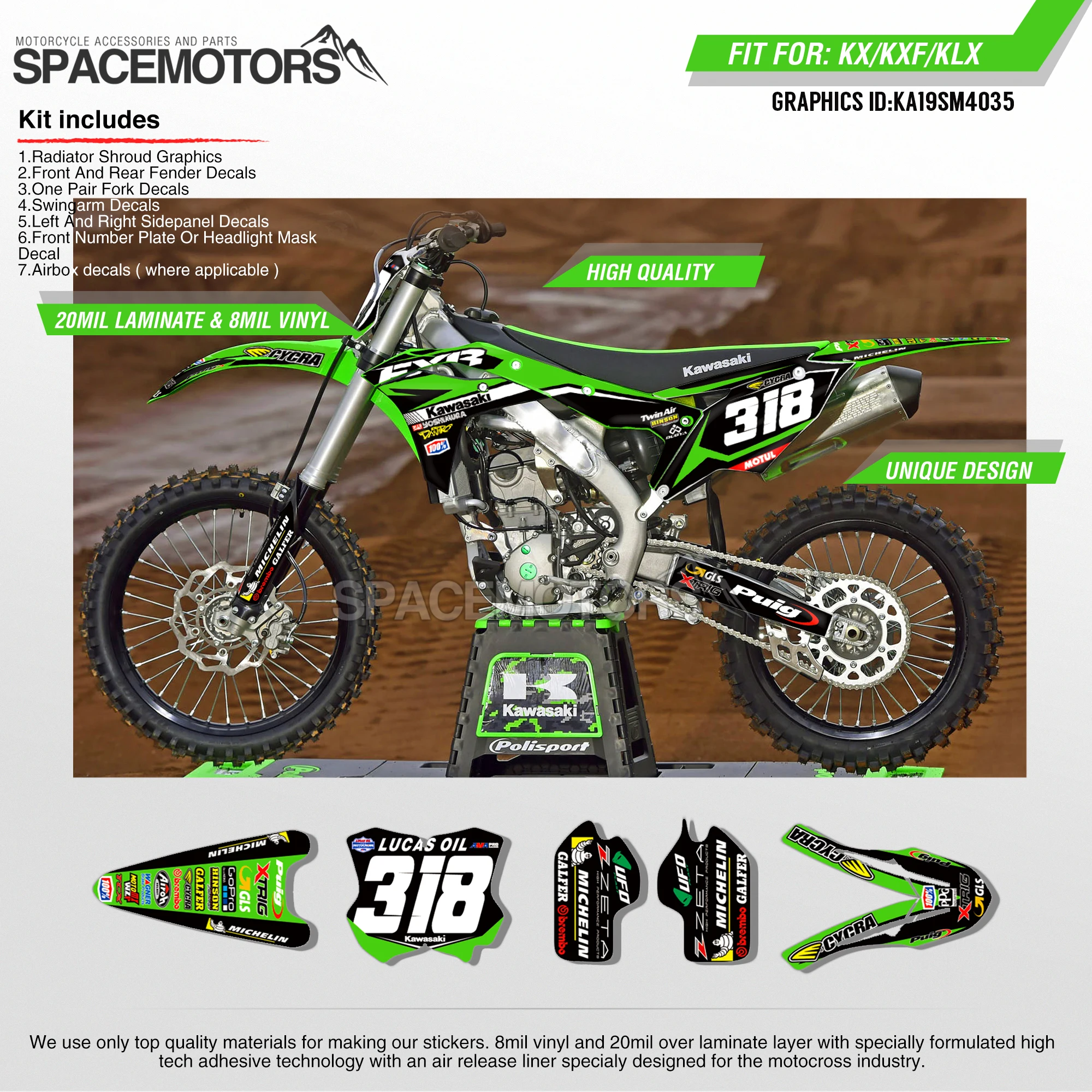 MotoSpace Customized Team Graphics Backgrounds Decals 3M Custom Stickers For KAWASAKI KX250F 2017 2018 KX450F 2016 2017 2018 035
MotoSpace Customized Team Graphics Backgrounds Decals 3M Custom Stickers For KAWASAKI KX250F 2017 2018 KX450F 2016 2017 2018 035