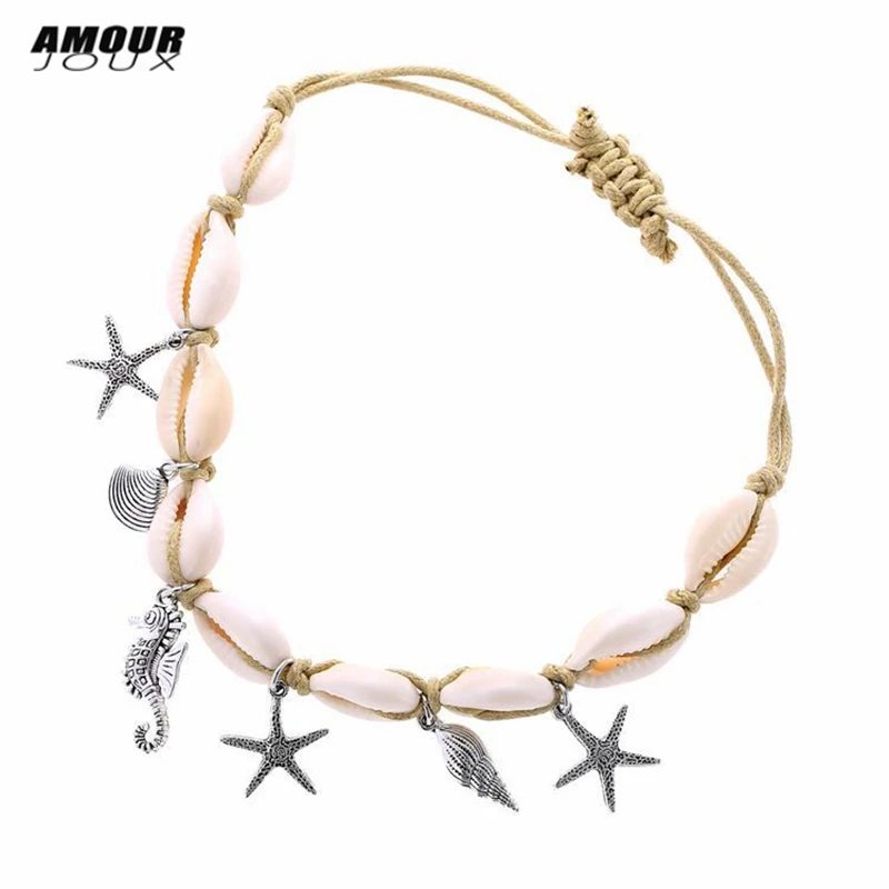 AMOURJOUX Summer Starfish Natural Shell String Rope Chain Anklets For Women Ankle Bracelet Woman on the Leg Chain Foot Jewelry
AMOURJOUX Summer Starfish Natural Shell String Rope Chain Anklets For Women Ankle Bracelet Woman on the Leg Chain Foot Jewelry