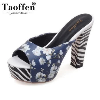 TAOFFEN Size 32-42 Elegant Women High Heel Sandals Print Flower Peep Toe Platform Thick Heel Slippers Party Club Woman Shoes
TAOFFEN Size 32-42 Elegant Women High Heel Sandals Print Flower Peep Toe Platform Thick Heel Slippers Party Club Woman Shoes