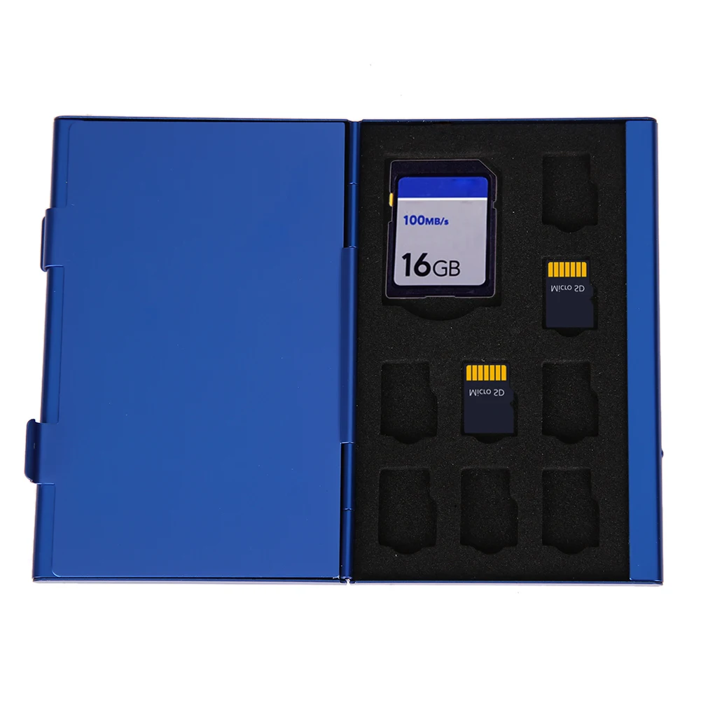 New 12 in 1 Memory Card Case Portable Deck Aluminium Alloy 8TF + 4SD Memory Cards Storage Holder Box Cases (Blue)
New 12 in 1 Memory Card Case Portable Deck Aluminium Alloy 8TF + 4SD Memory Cards Storage Holder Box Cases (Blue)