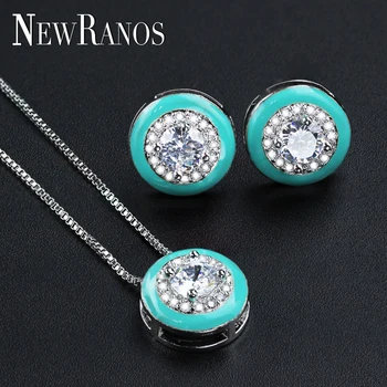 Newranos Enamel Jewelry Set Circle Round CZ Pendant Necklace & Stud Earrings Sets for Fashion Jewelry SQM003562
Newranos Enamel Jewelry Set Circle Round CZ Pendant Necklace & Stud Earrings Sets for Fashion Jewelry SQM003562