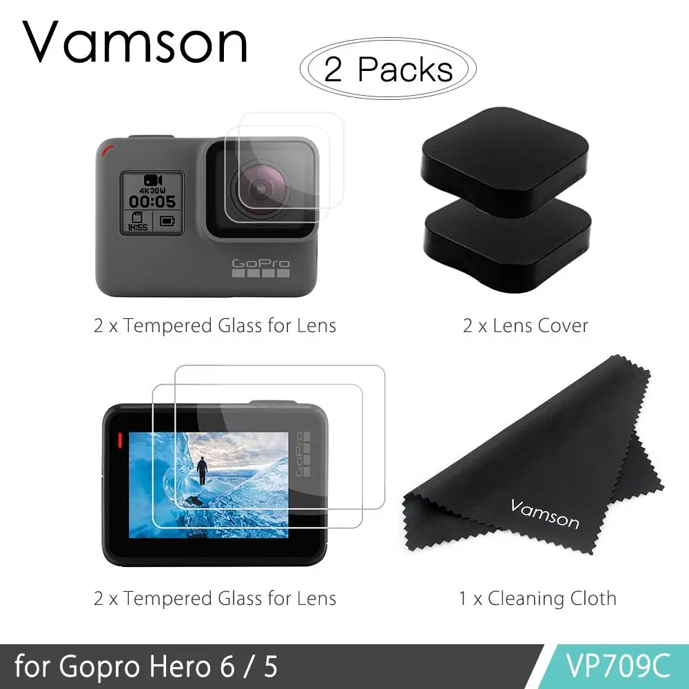 Vamson Accessories for Gopro Hero7 6 5 Tempered Glass Protector Lens Cover Lens LCD Screen Protective Film Cleaning Cloth VP709C
Vamson Accessories for Gopro Hero7 6 5 Tempered Glass Protector Lens Cover Lens LCD Screen Protective Film Cleaning Cloth VP709C