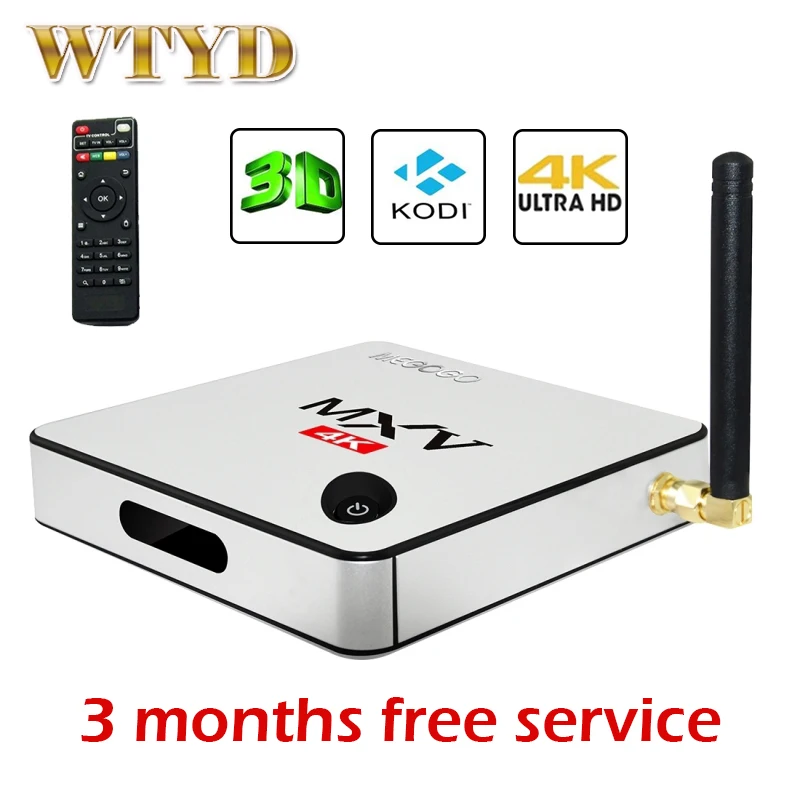 3 Months Free Service For Russian MXV 4K Megogo UHD Smart TV BOX Android 5.1 Amlogic S905 Quad Core RAM 1GB ROM 8GB WiFi KODI
3 Months Free Service For Russian MXV 4K Megogo UHD Smart TV BOX Android 5.1 Amlogic S905 Quad Core RAM 1GB ROM 8GB WiFi KODI