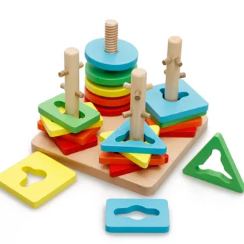 4 column Children Educational Baby Toys Wooden Geometry Intelligence Plate Shape Column Blocks Gifts 
4 column Children Educational Baby Toys Wooden Geometry Intelligence Plate Shape Column Blocks Gifts
