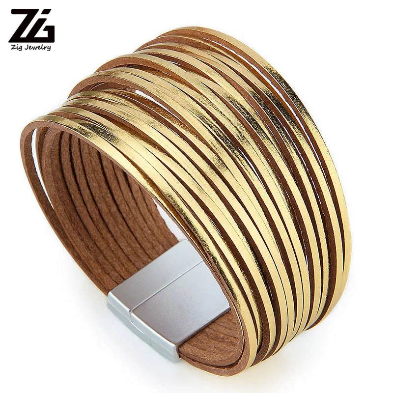 ZG Bohemian Leather Bracelets for Women 2019 Fashion Ladies Slim Strips Multilayer Wide Wrap Bracelet Female Jewelry Gift
ZG Bohemian Leather Bracelets for Women 2019 Fashion Ladies Slim Strips Multilayer Wide Wrap Bracelet Female Jewelry Gift
