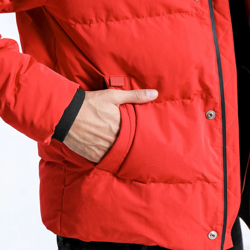 SIMWOOD зимняя Новинка приталенная короткая дутая куртка Мужская парка со стоячим
