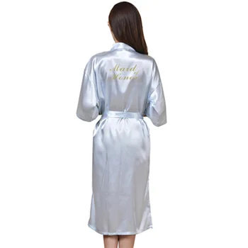 Gold Stamp 'Maid of Honor' Wedding Robe Long Silk Satin Kimono Robe Solid Night Robe Fashion Dressing Gown For Women
Gold Stamp 'Maid of Honor' Wedding Robe Long Silk Satin Kimono Robe Solid Night Robe Fashion Dressing Gown For Women