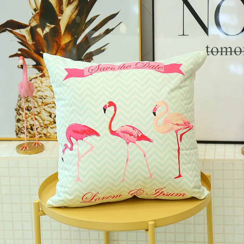 Cute Flamingo Cushion Pillow Case Flamingo Party Bedroom Sofa Home Decoration accessories Birthday/Wedding Favors and Gifts Sadoun.com
