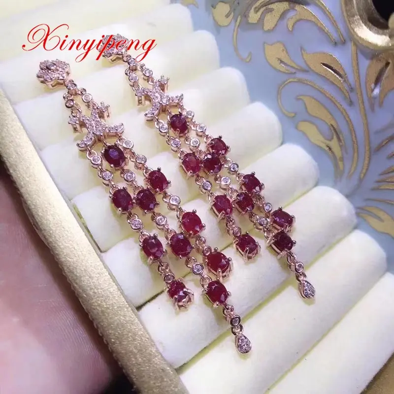 Xin yi peng 925 silver plated gold inlaid natural ruby drop earrings women stud earrings fashion
Xin yi peng 925 silver plated gold inlaid natural ruby drop earrings women stud earrings fashion