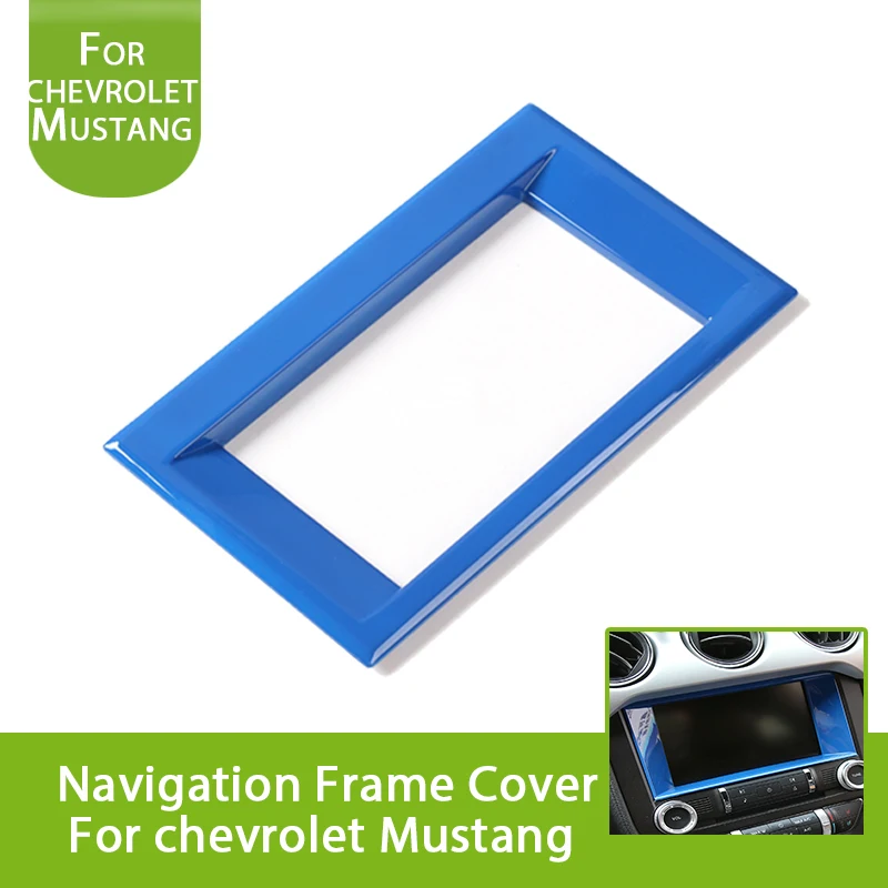 1PCS Car Central Control Panel Navigation Cover Trim Frame Ring for Ford Mustang 2015 16 17 Up