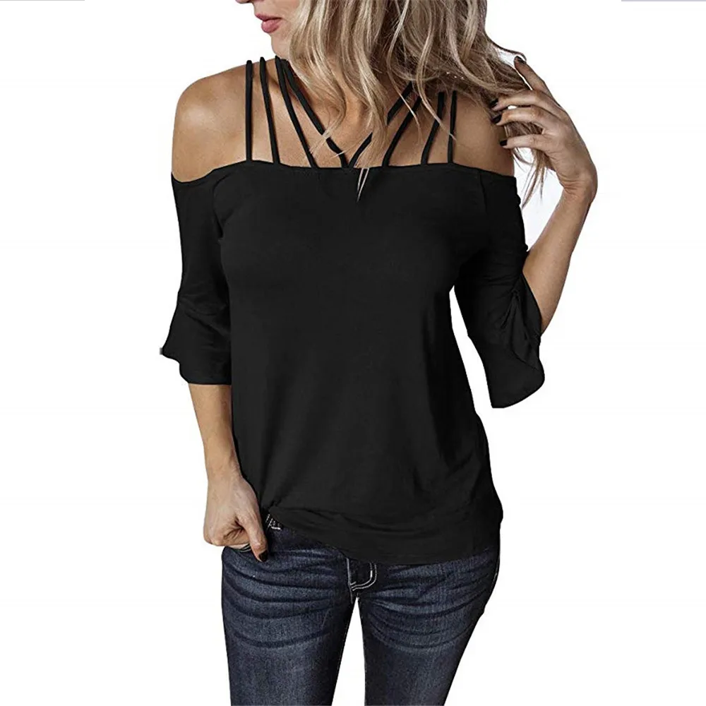 Women Summer T Shirts 2019 Casual T-shirt Sexy Off Shoulder Tops Short Sleeve Spaghetti Strap Solid Lady Loose Tops Tees
Women Summer T Shirts 2019 Casual T-shirt Sexy Off Shoulder Tops Short Sleeve Spaghetti Strap Solid Lady Loose Tops Tees