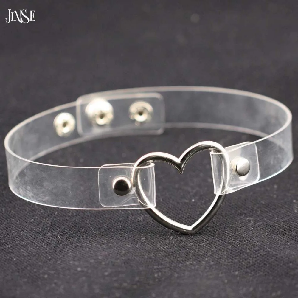 JINSE Handmade Charm Sweet Heart Snap Button Necklace Kawaii Punk Clear Transparent Vinly Silver Heart Choker NecklaceCH022
JINSE Handmade Charm Sweet Heart Snap Button Necklace Kawaii Punk Clear Transparent Vinly Silver Heart Choker NecklaceCH022