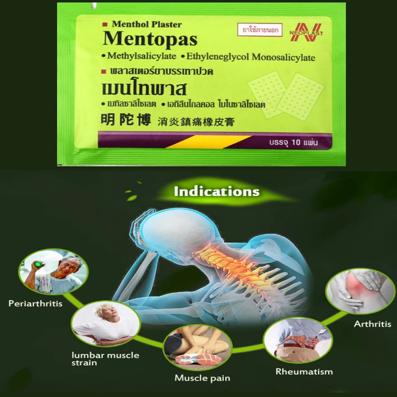 40pcs Thailand Mentopas Inflammatory Pain Relief Plaster For Neck / Muscle Aches Pain Relief Muscular Fatigue Arthritis
40pcs Thailand Mentopas Inflammatory Pain Relief Plaster For Neck / Muscle Aches Pain Relief Muscular Fatigue Arthritis