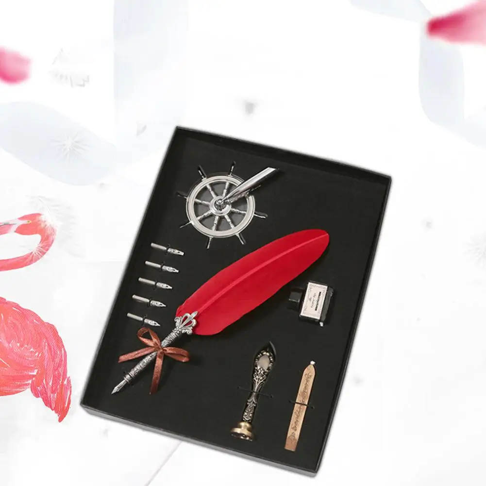 Delicate Feather Quill Pen Set Dip Pen Writing Calligraphy Pen Kit Gift Box Packing Quill Pen present for Christmas birthday r25
Delicate Feather Quill Pen Set Dip Pen Writing Calligraphy Pen Kit Gift Box Packing Quill Pen present for Christmas birthday r25