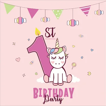 Laeacco Pink Unicorn Party Baby 1st Birthday Candy Baby Cartoon Pattern Photo Backgrounds Photography Backdrops For Photo Studio
Laeacco Pink Unicorn Party Baby 1st Birthday Candy Baby Cartoon Pattern Photo Backgrounds Photography Backdrops For Photo Studio