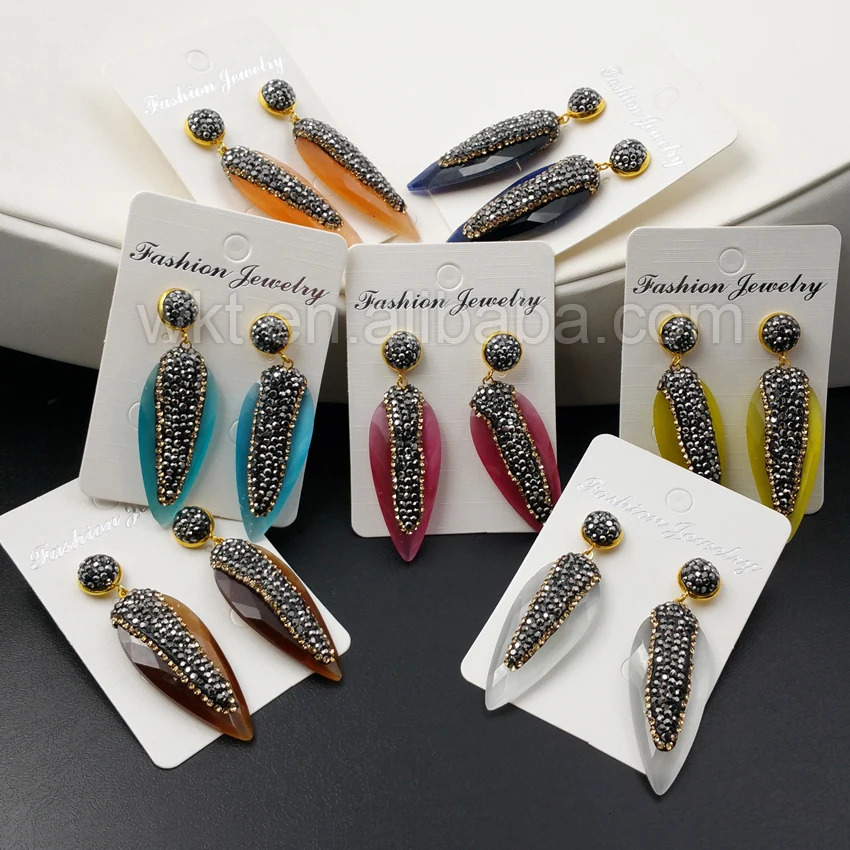 WT-E307 Color CZ Women Earrings Gold top Long Teardrop Shape Design Earrings with Sparkly Rhinestone Beads Paved Wholesale
WT-E307 Color CZ Women Earrings Gold top Long Teardrop Shape Design Earrings with Sparkly Rhinestone Beads Paved Wholesale