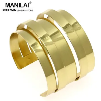 MANILAI Brand Women Punk Cuff Bangles Fashion Layering Metal Strip Opened Bracelets & Bangles Statement Jewelry BL145
MANILAI Brand Women Punk Cuff Bangles Fashion Layering Metal Strip Opened Bracelets & Bangles Statement Jewelry BL145