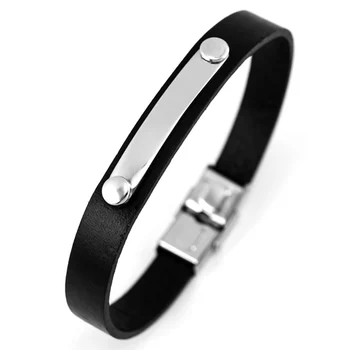 Leather Bracelet Stainless Steel Blank Tag Print Name ID Bracelet & Bangle Safe Clasp High Polished Wholesale 10pcs
Leather Bracelet Stainless Steel Blank Tag Print Name ID Bracelet & Bangle Safe Clasp High Polished Wholesale 10pcs