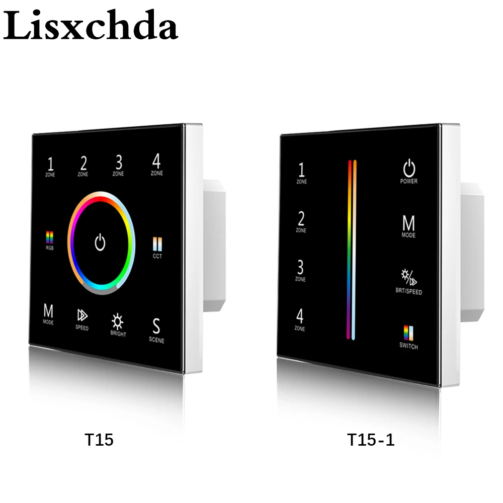 

LED RGB CCT Strip Controller Wall Mount Touch Panel DMX master &2.4GHz RF wireless 100V-240V 4 Zone RGBCCT led Controller