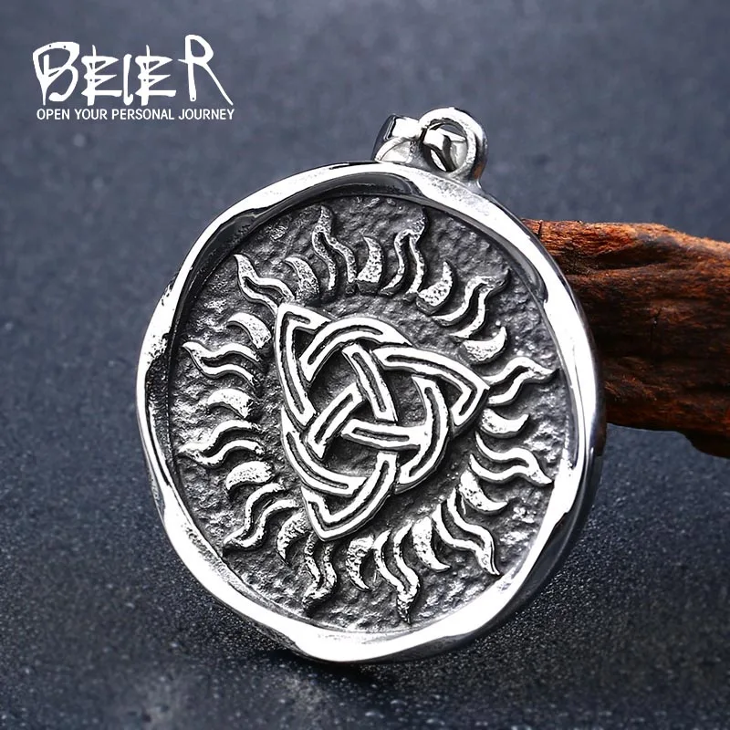 Beier 316L stainless steel Nordic Vikings Triangle fashion Runes Jewelry Knots Necklaces & Pendants Triquetra jewelry LP294
Beier 316L stainless steel Nordic Vikings Triangle fashion Runes Jewelry Knots Necklaces & Pendants Triquetra jewelry LP294