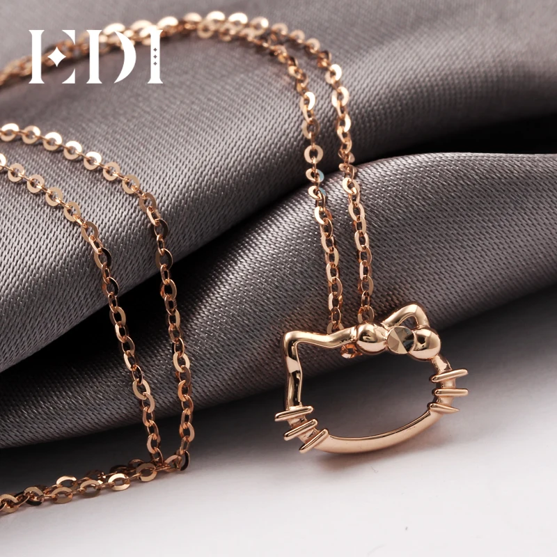 EDI Real Pure 18K Rose Gold Pendant Necklace Cute Cartoon Theme Hello Kitty Cat Animal Design Pendant Jewelry Gift For Women
EDI Real Pure 18K Rose Gold Pendant Necklace Cute Cartoon Theme Hello Kitty Cat Animal Design Pendant Jewelry Gift For Women