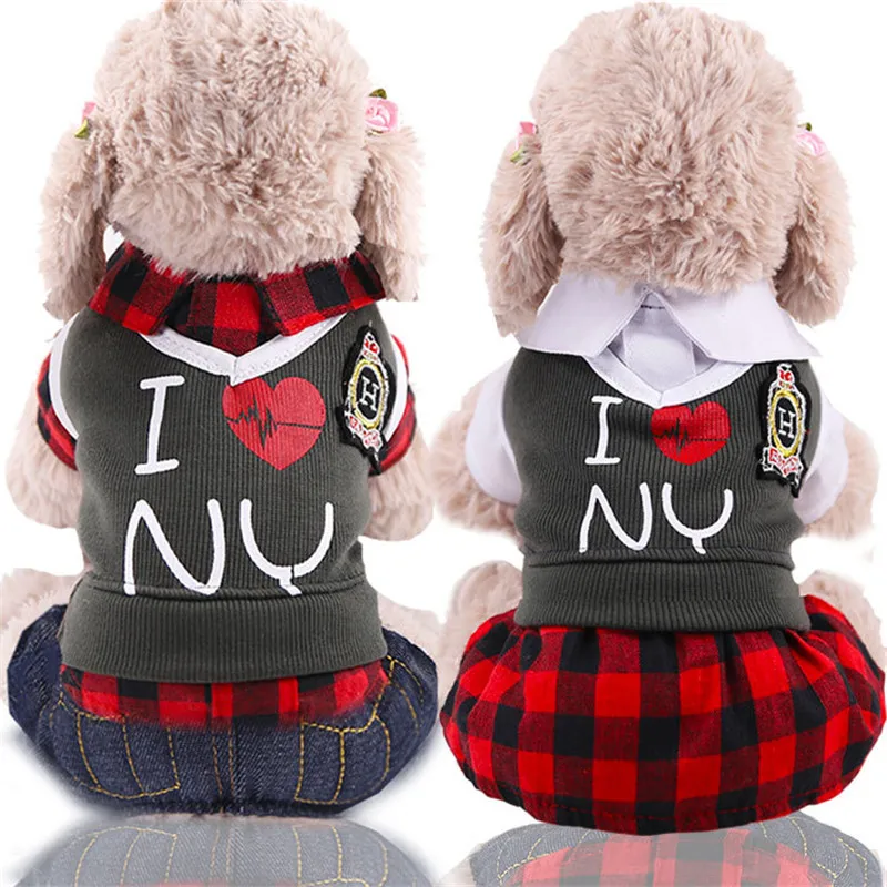 School Style Pet Dog Clothes for Small Dogs Cute Puppy Cat Couple Wear Uniform French Bulldog Dress Jumpsuit Pets Clothing Coat
School Style Pet Dog Clothes for Small Dogs Cute Puppy Cat Couple Wear Uniform French Bulldog Dress Jumpsuit Pets Clothing Coat
