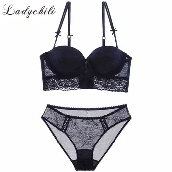 Ladychili Women Intimate Bra Set White Lace Bride Underware Strapless Half Cup Bra and Panties Set Wide Bra Push Up Bra Kit N272
Ladychili Women Intimate Bra Set White Lace Bride Underware Strapless Half Cup Bra and Panties Set Wide Bra Push Up Bra Kit N272