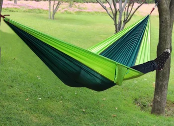 Wholesale 200 Portable Nylon Parachute Double Hammock Garden Outdoor Camping Travel Survival Hammock Sleeping Bed For 2 Person
Wholesale 200 Portable Nylon Parachute Double Hammock Garden Outdoor Camping Travel Survival Hammock Sleeping Bed For 2 Person