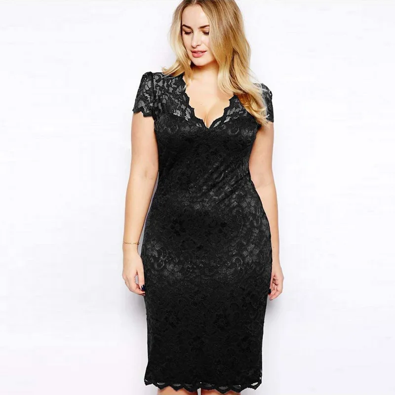 Office Work Dress Summer Women's Short-sleeved Fashion Sexy V-neck Lace Dress Ladies Half Sleeve Dresses 5 Color Large Size 5XL
Office Work Dress Summer Women's Short-sleeved Fashion Sexy V-neck Lace Dress Ladies Half Sleeve Dresses 5 Color Large Size 5XL