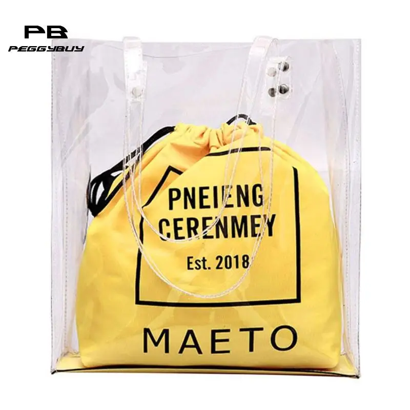 Fashion Female Handbag PVC Transparent Shoulder Bags for Women Casual Shopping Bag Beach Ladies Shoulder Totes Big Bolsos Mujer
Fashion Female Handbag PVC Transparent Shoulder Bags for Women Casual Shopping Bag Beach Ladies Shoulder Totes Big Bolsos Mujer