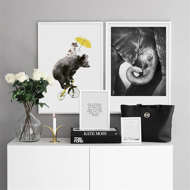 HAOCHU Animal Canvas Painting Wall Art Print DIY Black White Cute Elephant Bear Letter Kid Bedroom Office Background Props Decor
HAOCHU Animal Canvas Painting Wall Art Print DIY Black White Cute Elephant Bear Letter Kid Bedroom Office Background Props Decor