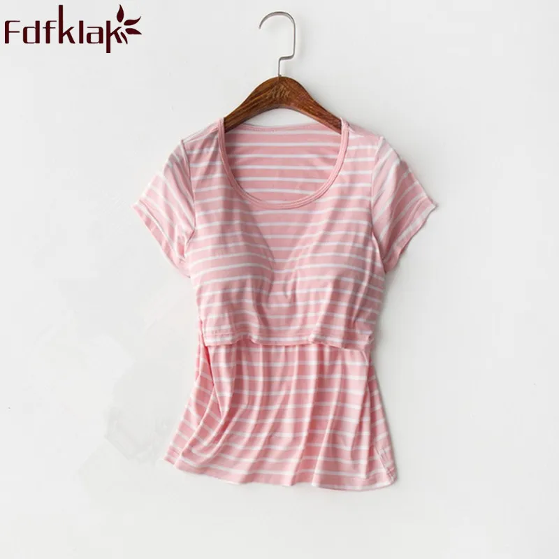 Fdfklak Modal Nursing Tank Tops Summer Breast Feeding Clothes Pregnant Women Striped Maternity Breastfeeding Shirts Tees F317
Fdfklak Modal Nursing Tank Tops Summer Breast Feeding Clothes Pregnant Women Striped Maternity Breastfeeding Shirts Tees F317