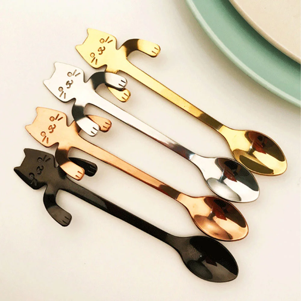Hanging Cute Mini Cat Coffee Tea Spoon Stainless Steel Spoon Reusable Handle Scoop Portable Tableware Kitchen Gadget
Hanging Cute Mini Cat Coffee Tea Spoon Stainless Steel Spoon Reusable Handle Scoop Portable Tableware Kitchen Gadget
