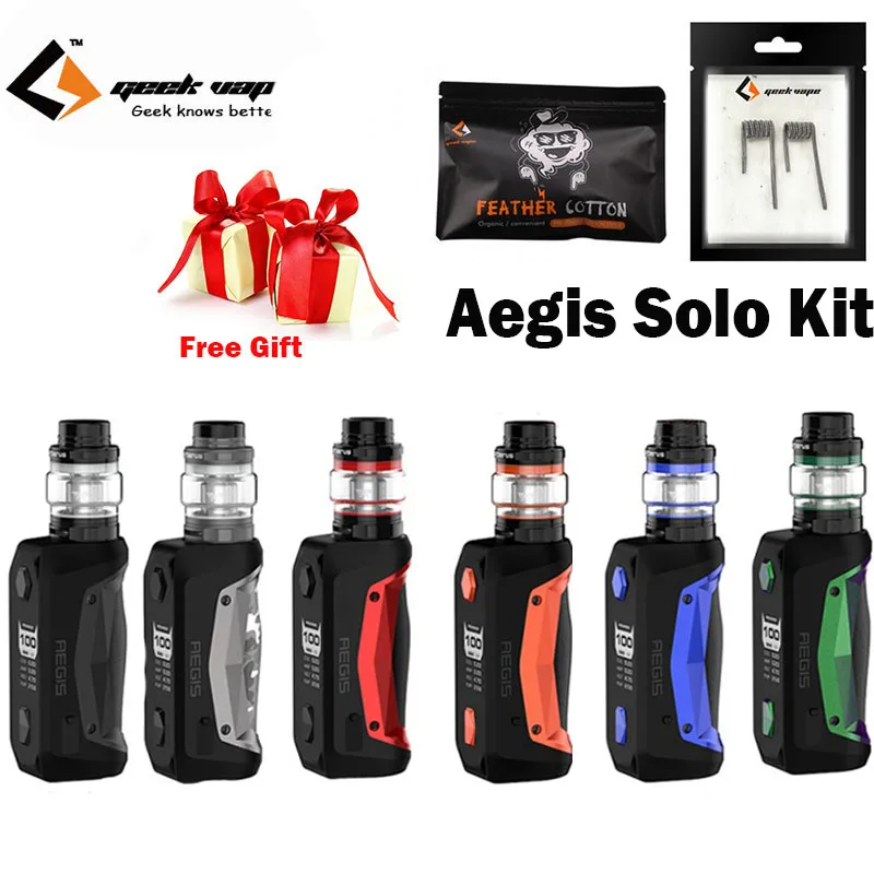 Original Geekvape Aegis Solo Kit 100W Aegis Solo Box Mod With 5.5ml Cerberus Subohm Tank E-Cigarette Vape Fit 18650 Battery
Original Geekvape Aegis Solo Kit 100W Aegis Solo Box Mod With 5.5ml Cerberus Subohm Tank E-Cigarette Vape Fit 18650 Battery