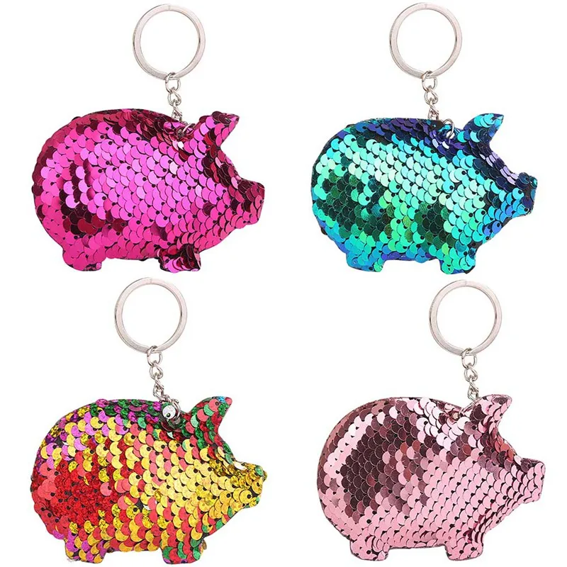 New Cute Pig Keychain Glitter Pompom Sequins Key Chain Gifts For Women Car Bag Accessories Key Ring
New Cute Pig Keychain Glitter Pompom Sequins Key Chain Gifts For Women Car Bag Accessories Key Ring