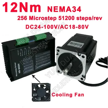 12Nm 86mm NEMA34 5.6A Stepper Motor Driver Kit 32 DSP 5.6A AC18-80V/DC24-100V Universal 256 Microstep With Cooling Fan
12Nm 86mm NEMA34 5.6A Stepper Motor Driver Kit 32 DSP 5.6A AC18-80V/DC24-100V Universal 256 Microstep With Cooling Fan