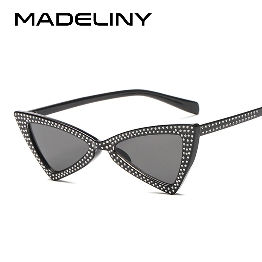 MADELINY 2018 треугольник женские солнцезащитные очки модные с Стразы Бабочка